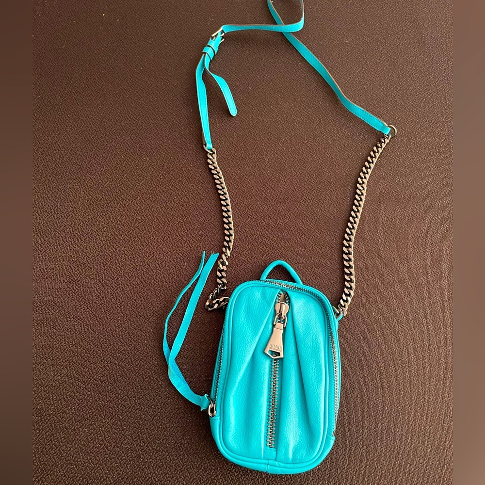 Aimee Kestenberg turquoise leather crossbody / shoulder bag